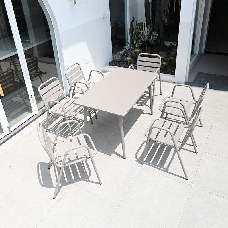 Boho Style Dining Set Grey Metal 1/5/7 Pieces Dining Set with Metal Frame