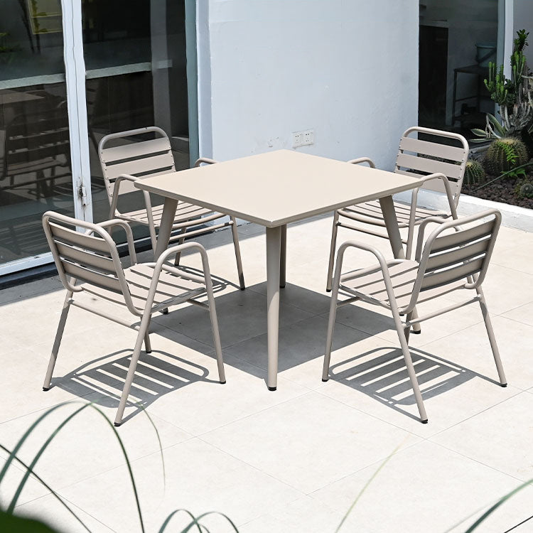 Boho Style Dining Set Grey Metal 1/5/7 Pieces Dining Set with Metal Frame