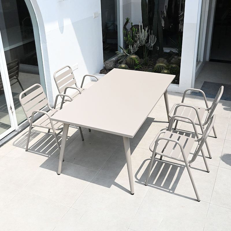 Boho Style Dining Set Grey Metal 1/5/7 Pieces Dining Set with Metal Frame