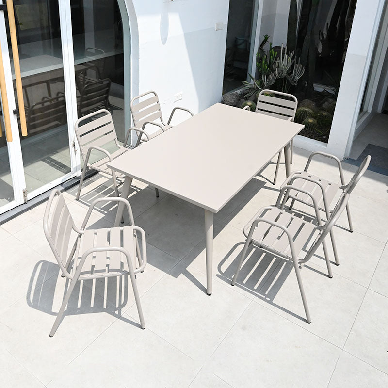 Boho Style Dining Set Grey Metal 1/5/7 Pieces Dining Set with Metal Frame