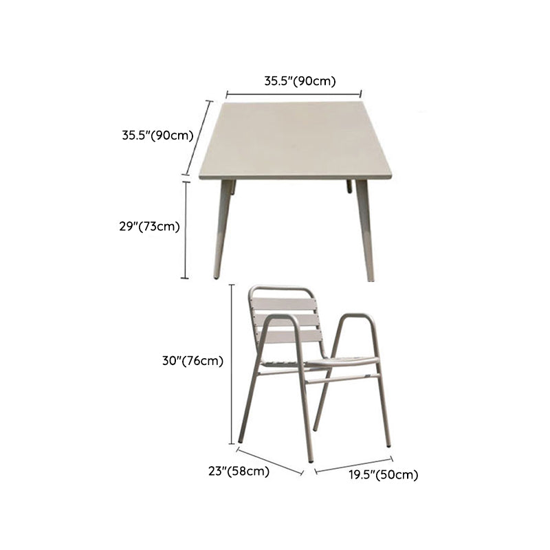 Boho Style Dining Set Grey Metal 1/5/7 Pieces Dining Set with Metal Frame