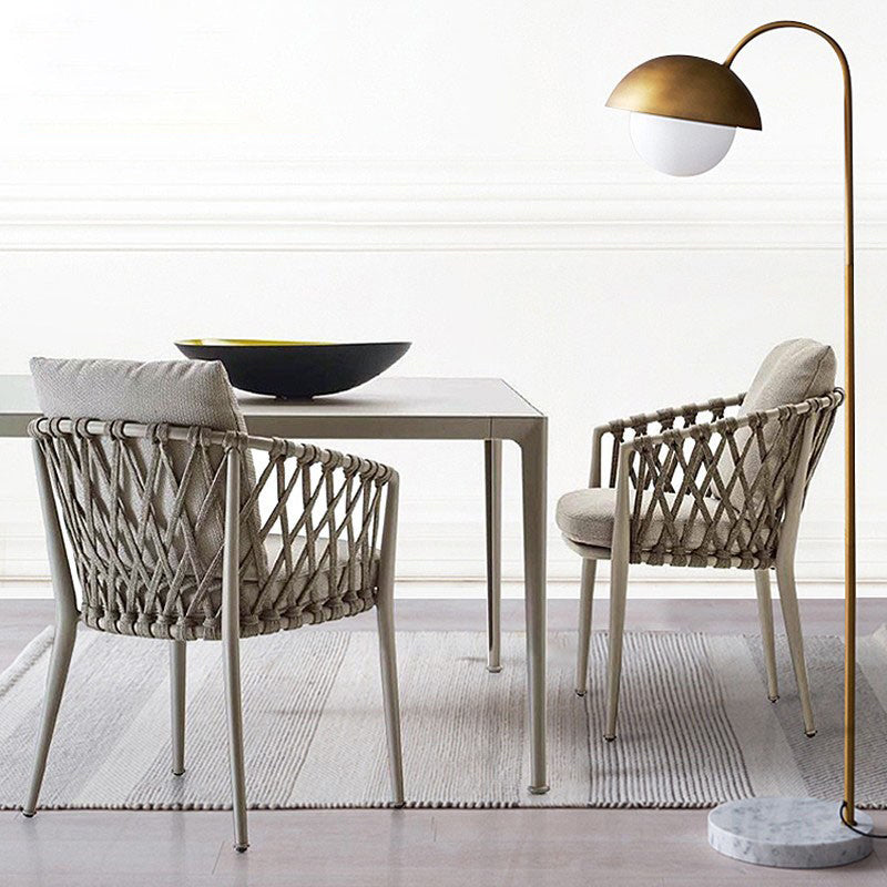 Boho Style Rectangular Dining Set Metal Base 1/3/5/7 Pieces Dining Set