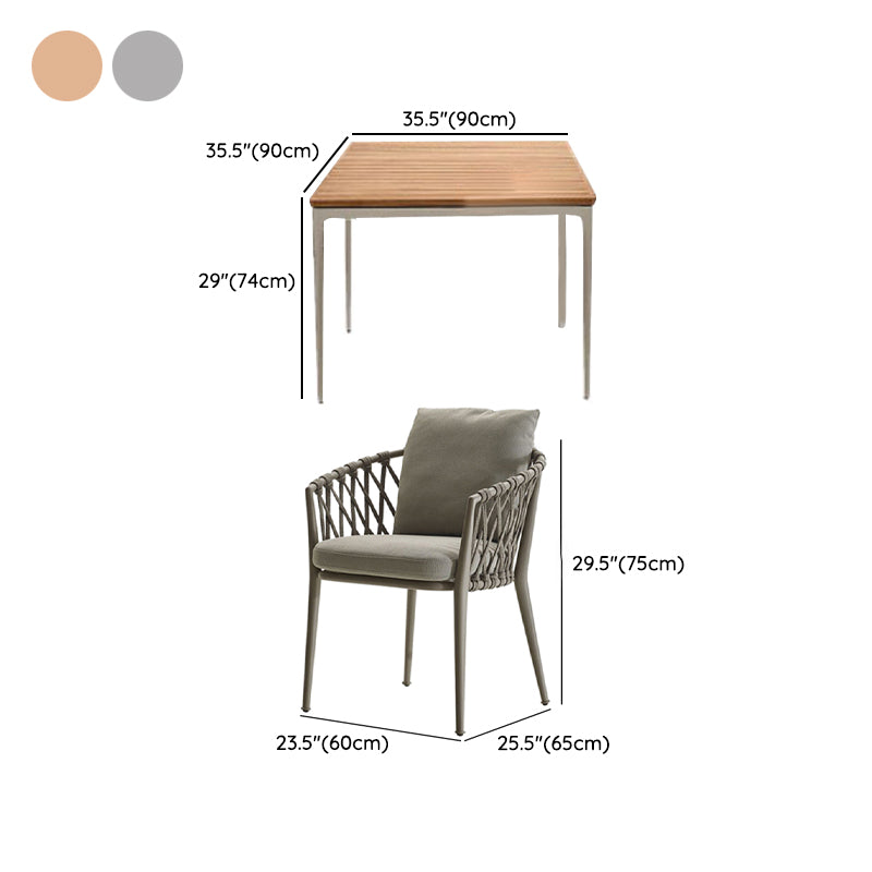 Boho Style Rectangular Dining Set Metal Base 1/3/5/7 Pieces Dining Set