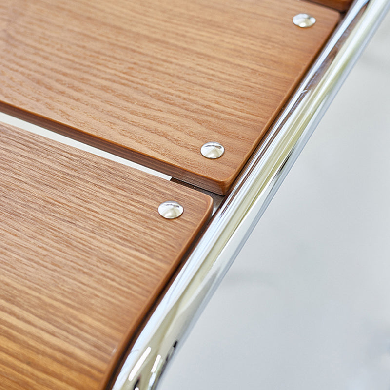 Modern Style Counter Stool Wood Saddle Seat Bar Stool with Metal Base