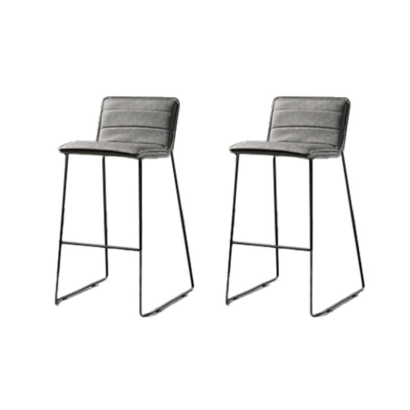 Modern Style Square Seat Barstool Pu Leather Counter Bar Stool with Metal Legs for Home