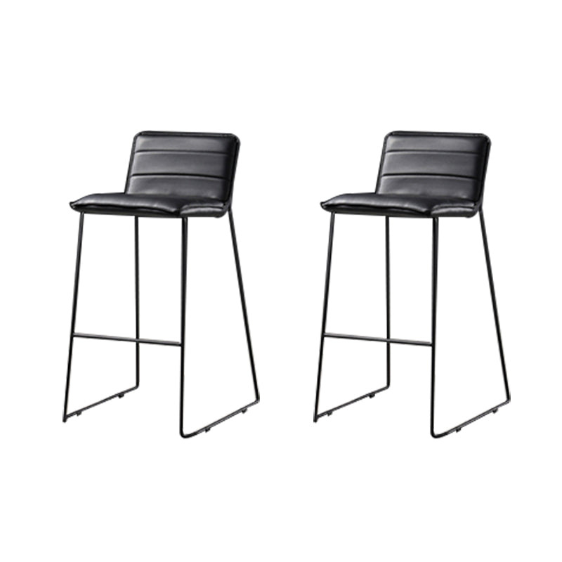 Modern Style Square Seat Barstool Pu Leather Counter Bar Stool with Metal Legs for Home