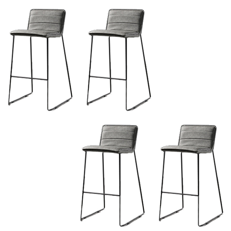 Modern Style Square Seat Barstool Pu Leather Counter Bar Stool with Metal Legs for Home