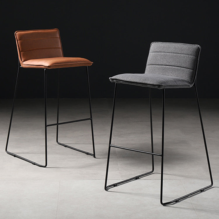 Modern Style Square Seat Barstool Pu Leather Counter Bar Stool with Metal Legs for Home