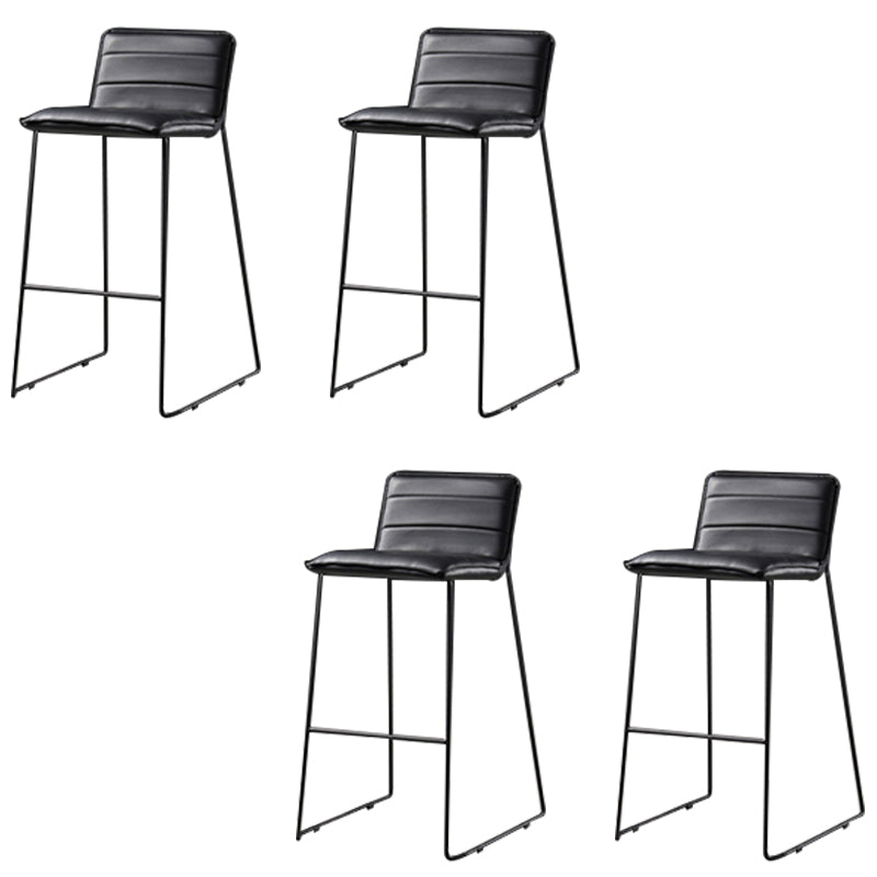 Modern Style Square Seat Barstool Pu Leather Counter Bar Stool with Metal Legs for Home
