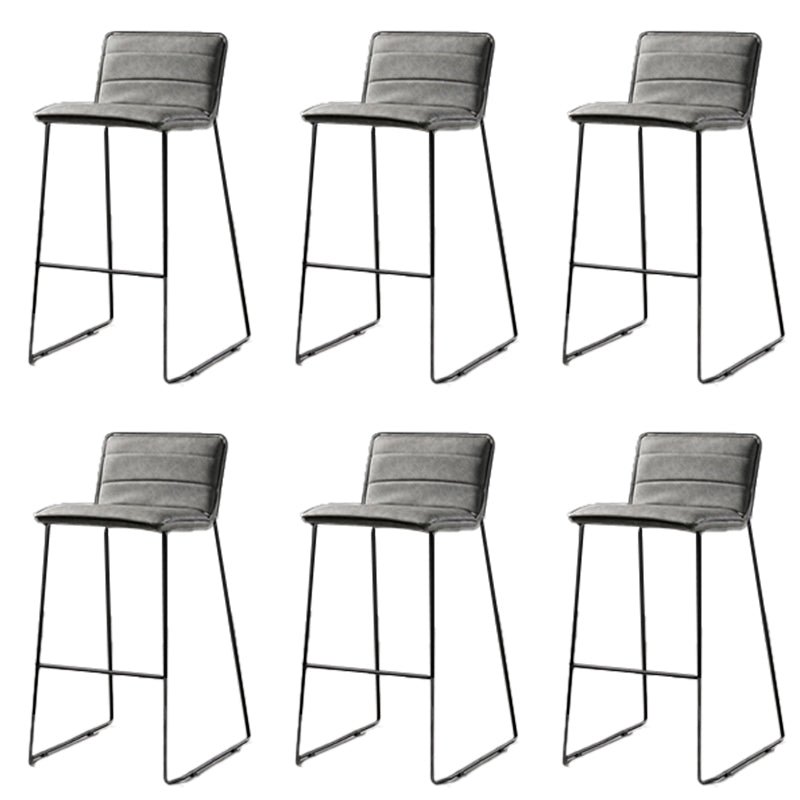 Modern Style Square Seat Barstool Pu Leather Counter Bar Stool with Metal Legs for Home