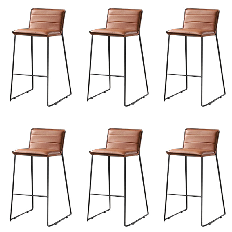 Modern Style Square Seat Barstool Pu Leather Counter Bar Stool with Metal Legs for Home