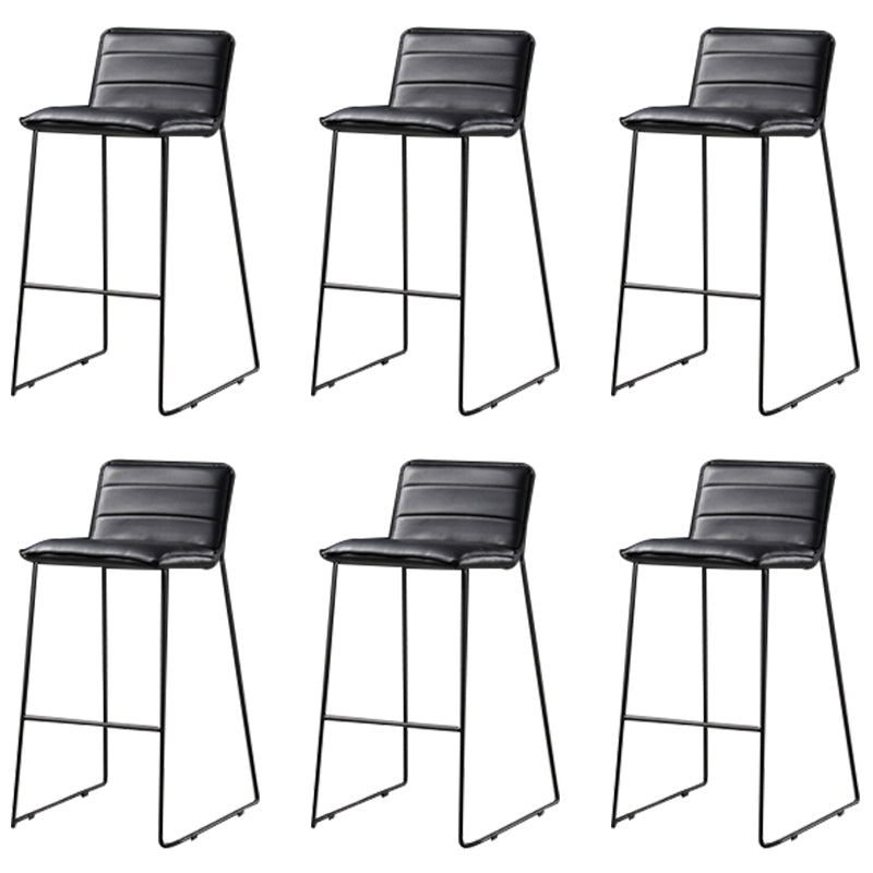 Modern Style Square Seat Barstool Pu Leather Counter Bar Stool with Metal Legs for Home