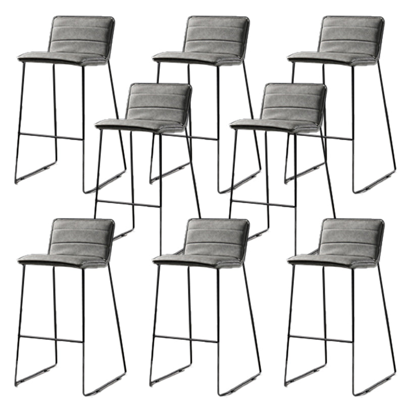 Modern Style Square Seat Barstool Pu Leather Counter Bar Stool with Metal Legs for Home