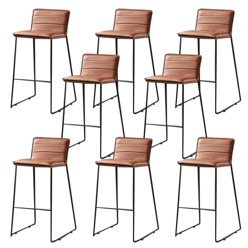 Modern Style Square Seat Barstool Pu Leather Counter Bar Stool with Metal Legs for Home