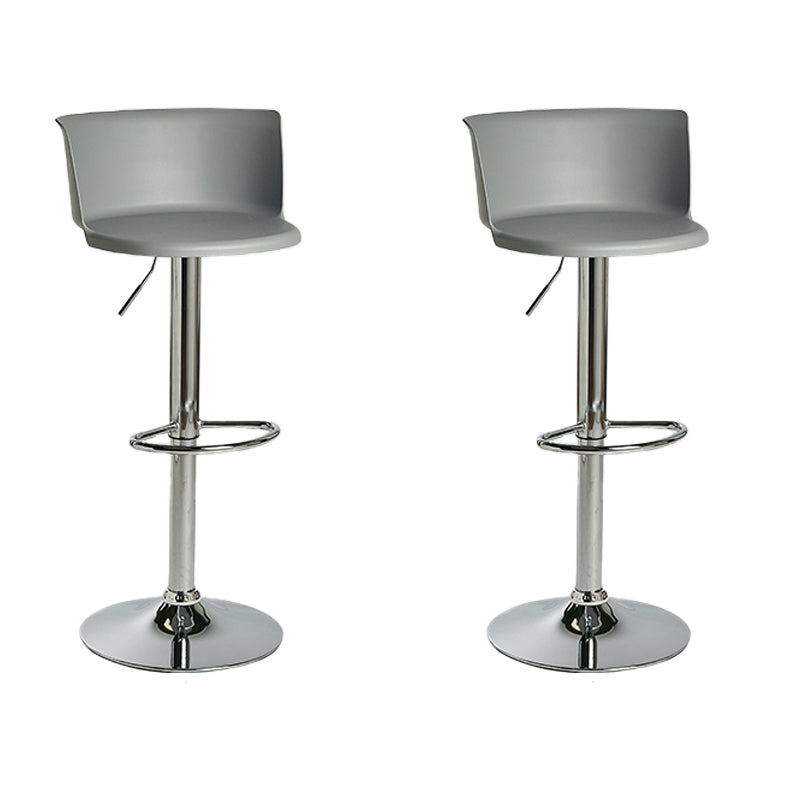 Industrial Style Armless Counter Stool Adjustable Height Bar Stool with Metal Base