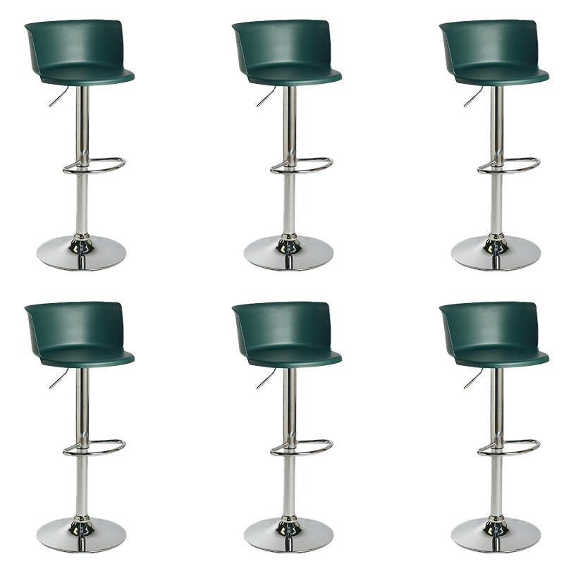 Industrial Style Armless Counter Stool Adjustable Height Bar Stool with Metal Base