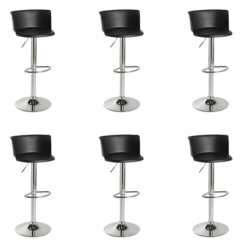 Industrial Style Armless Counter Stool Adjustable Height Bar Stool with Metal Base