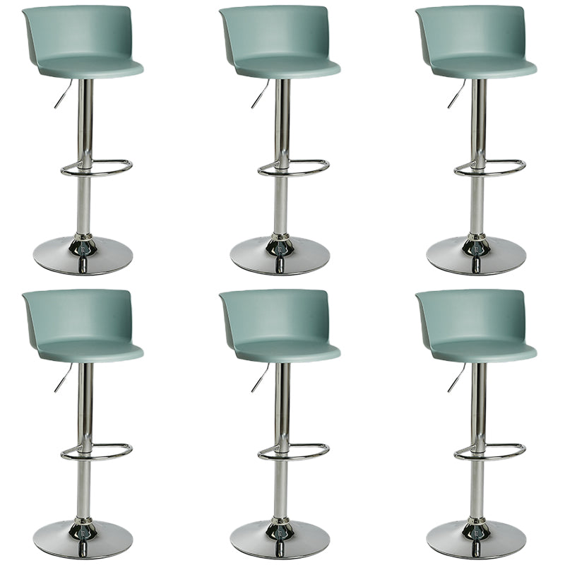 Industrial Style Armless Counter Stool Adjustable Height Bar Stool with Metal Base