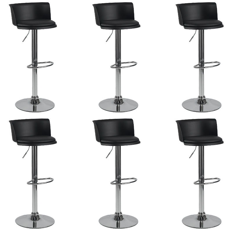 Industrial Style Armless Counter Stool Adjustable Height Bar Stool with Metal Base