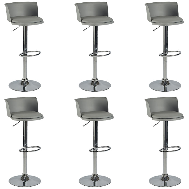 Industrial Style Armless Counter Stool Adjustable Height Bar Stool with Metal Base