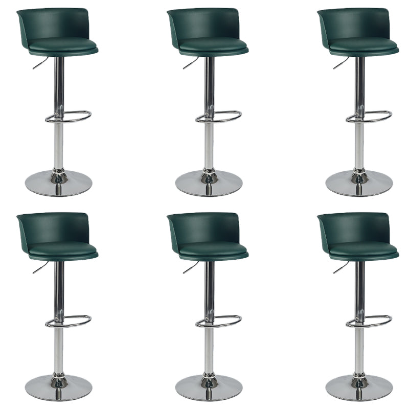Industrial Style Armless Counter Stool Adjustable Height Bar Stool with Metal Base