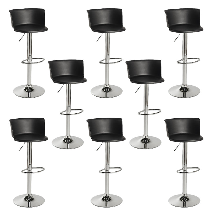 Industrial Style Armless Counter Stool Adjustable Height Bar Stool with Metal Base