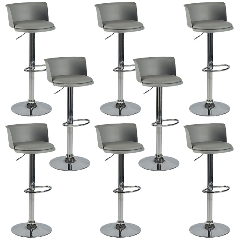 Industrial Style Armless Counter Stool Adjustable Height Bar Stool with Metal Base