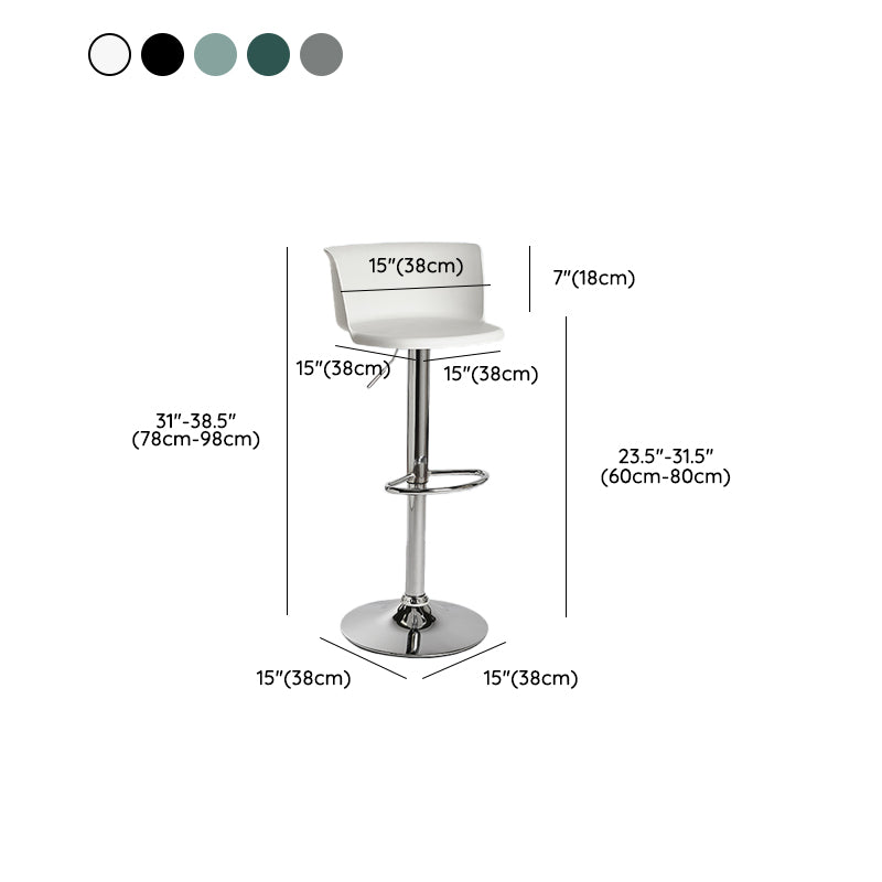 Industrial Style Armless Counter Stool Adjustable Height Bar Stool with Metal Base