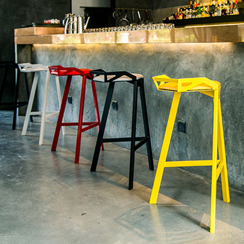 Industrial Style Metal Barstool Low Back Counter Bar Stool for Kitchen