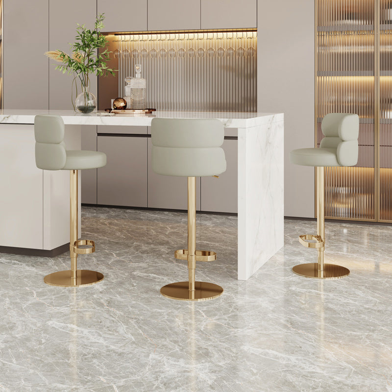 Glam Style Liftable Bar Stool Round Seat Counter Bar Stool for Home Use