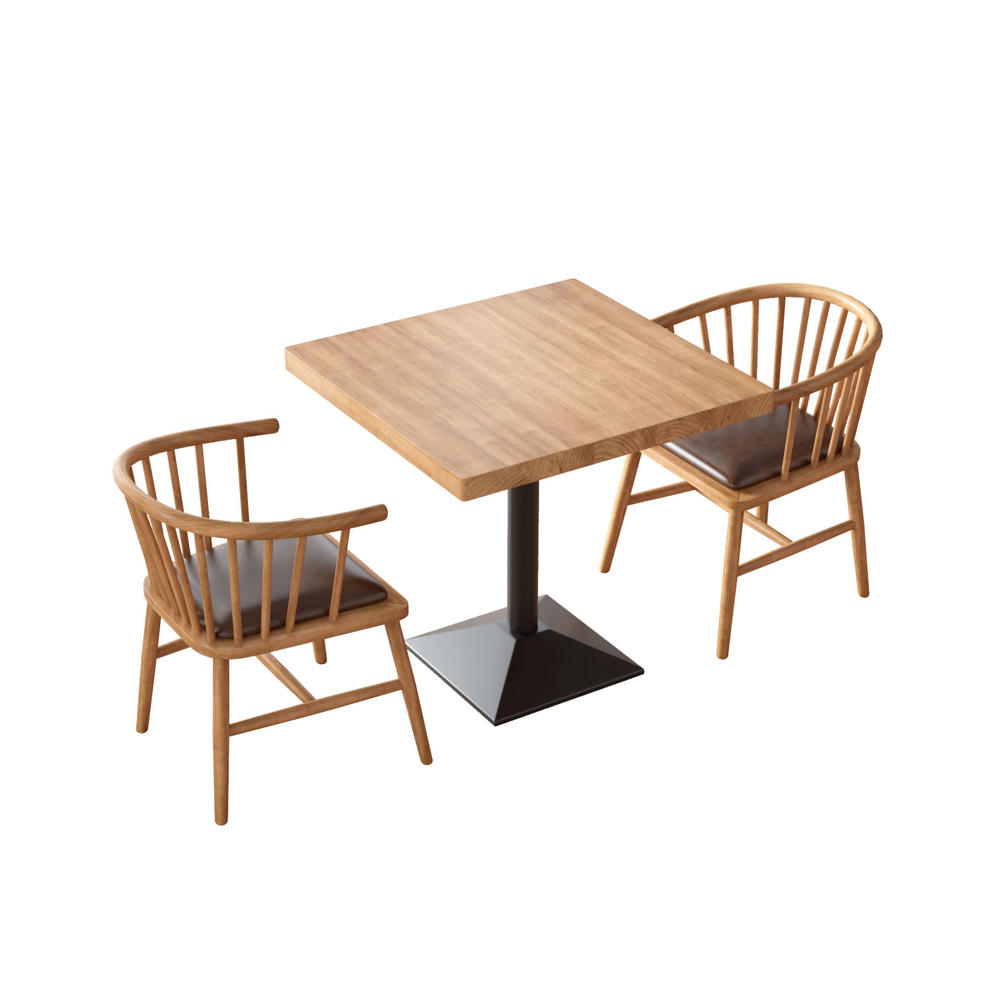 Light Brown Dining Table Set 1/2/3/5 Pieces Industrial Dinette Set