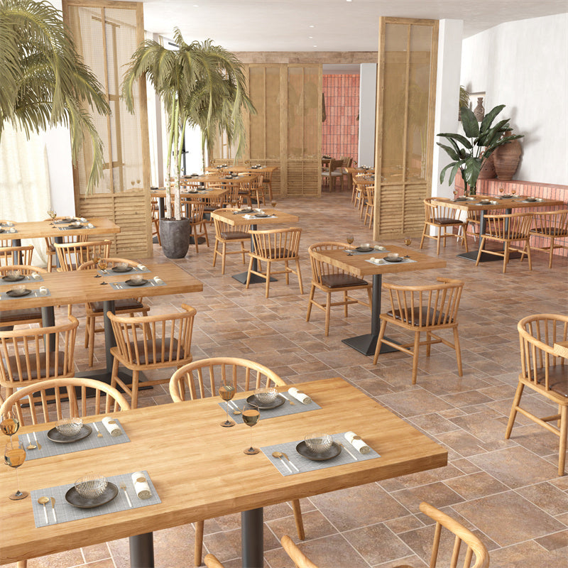 Light Brown Dining Table Set 1/2/3/5 Pieces Industrial Dinette Set