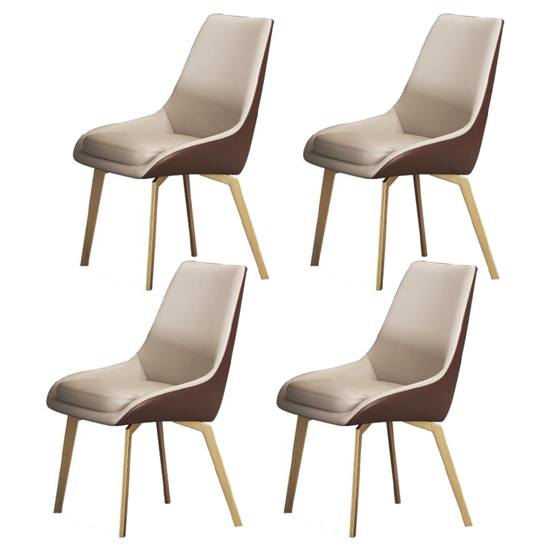 Glossy Beige Dining Table Set 1/2/5/7 Pcs Glam Dinette Set with Leather Chairs