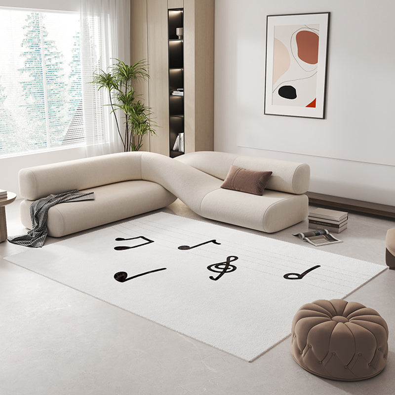 Beige Casual Rug Polyester Line Area Rug Stain Resistant Rug for Home Decor