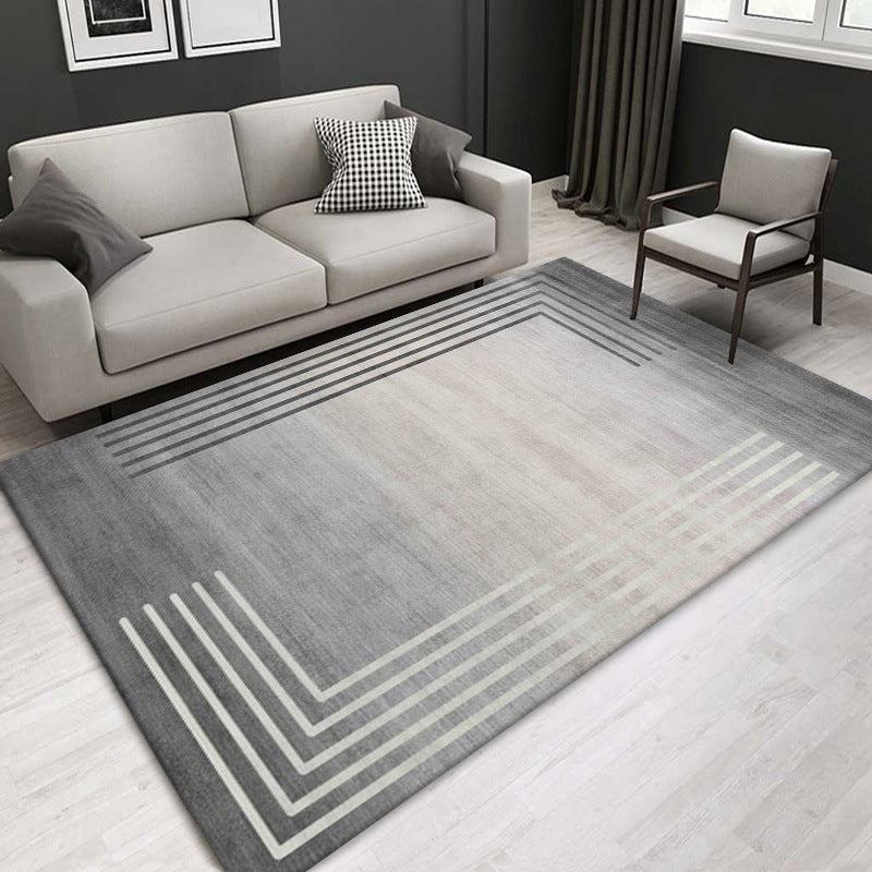 Grey Modern Rug Polyester Graphic Area Rug Tear Resistant Rug for Home Decor