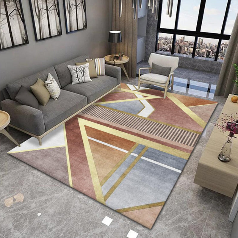 Light Orange Modern Rug Color Piece Polyester Rug Tear Resistant Rug for Living Room