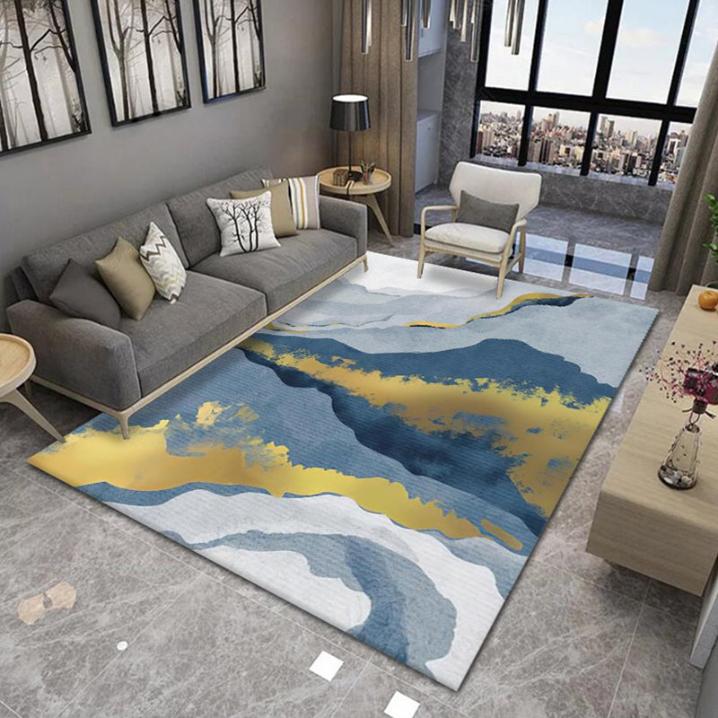 Light Orange Modern Rug Color Piece Polyester Rug Tear Resistant Rug for Living Room