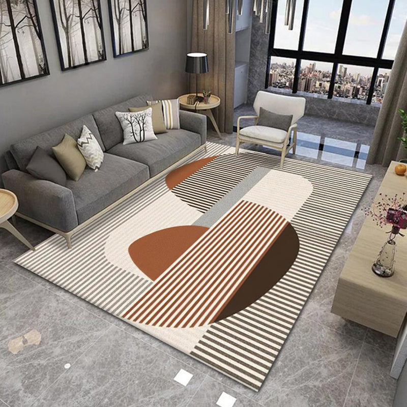 Light Orange Modern Rug Color Piece Polyester Rug Tear Resistant Rug for Living Room