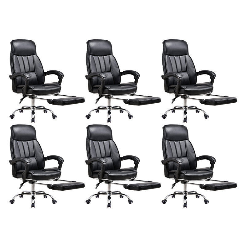 Padded Arms Leather Desk Chair Modern No Distressing Ergonomic Office Chair with Wheels