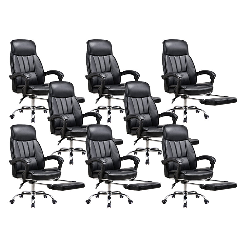 Padded Arms Leather Desk Chair Modern No Distressing Ergonomic Office Chair with Wheels