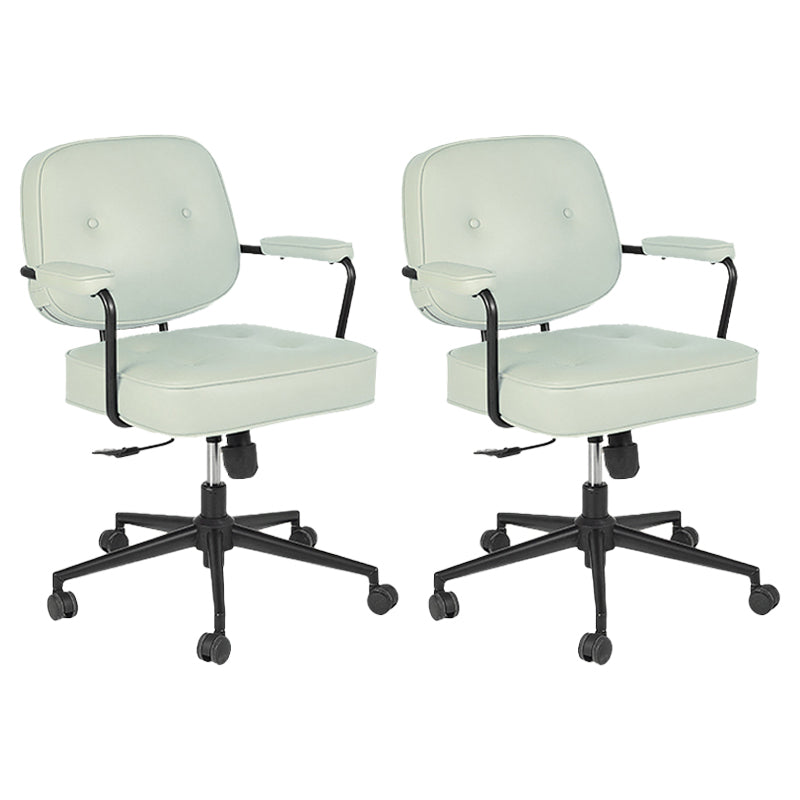 Padded Arms Desk Chair Modern No Distressing Leather Ergonomic Chair with Wheels