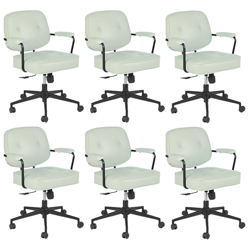 Padded Arms Desk Chair Modern No Distressing Leather Ergonomic Chair with Wheels