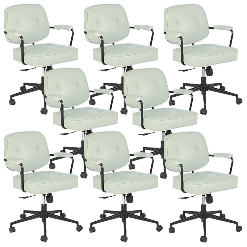 Padded Arms Desk Chair Modern No Distressing Leather Ergonomic Chair with Wheels