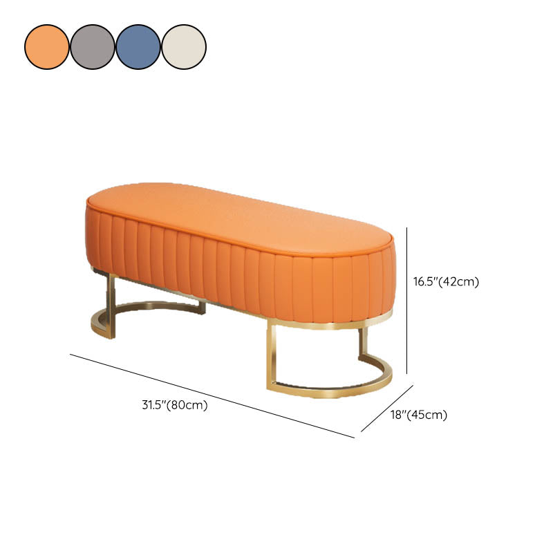 Metal Entryway Bench Modern Seating Bench with Upholstered , 17.55-inch W