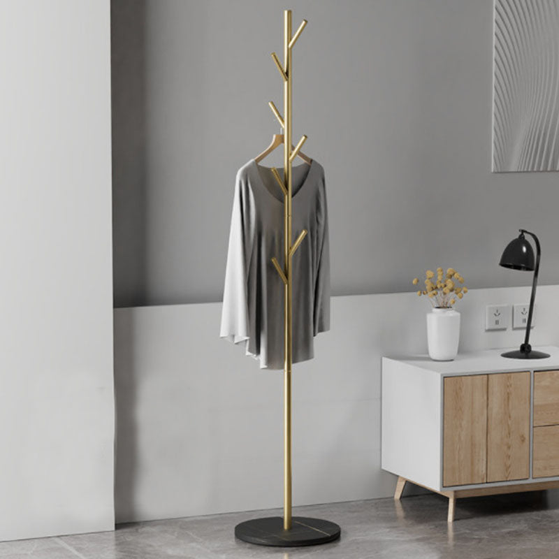 Luxurious Coat Rack Multi Coat Hooks Metal Coat Hangers with Marble Bottom