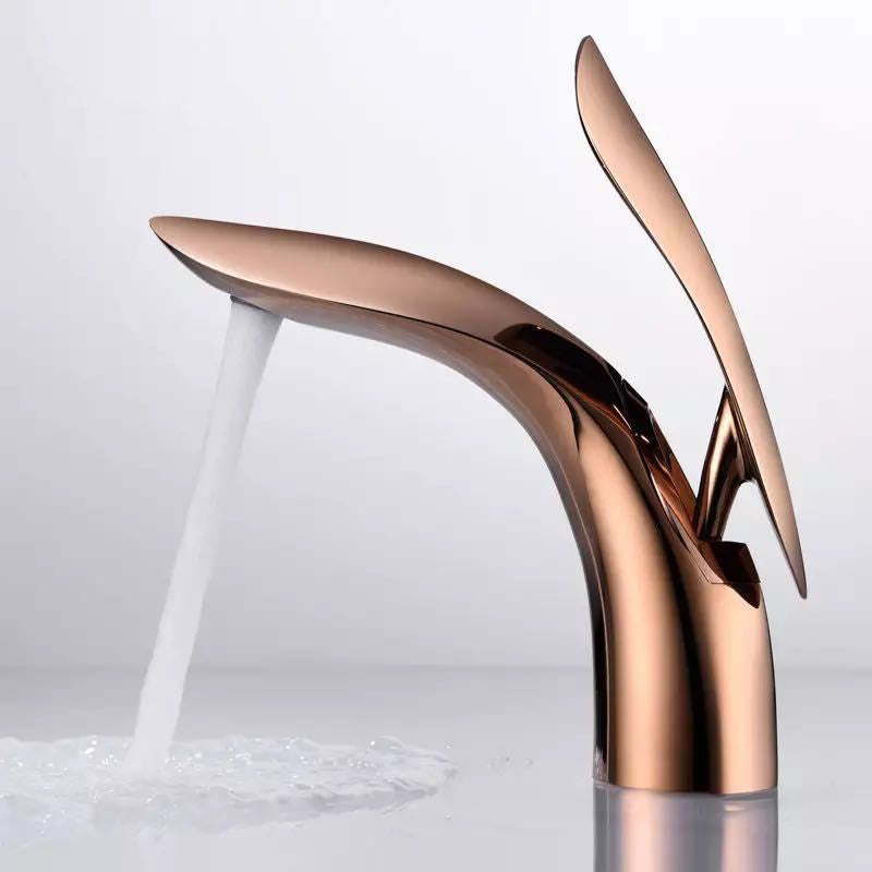 Light Luxury Vessel Faucet Single Hole Faucet Lever Handle Bathroom Faucet
