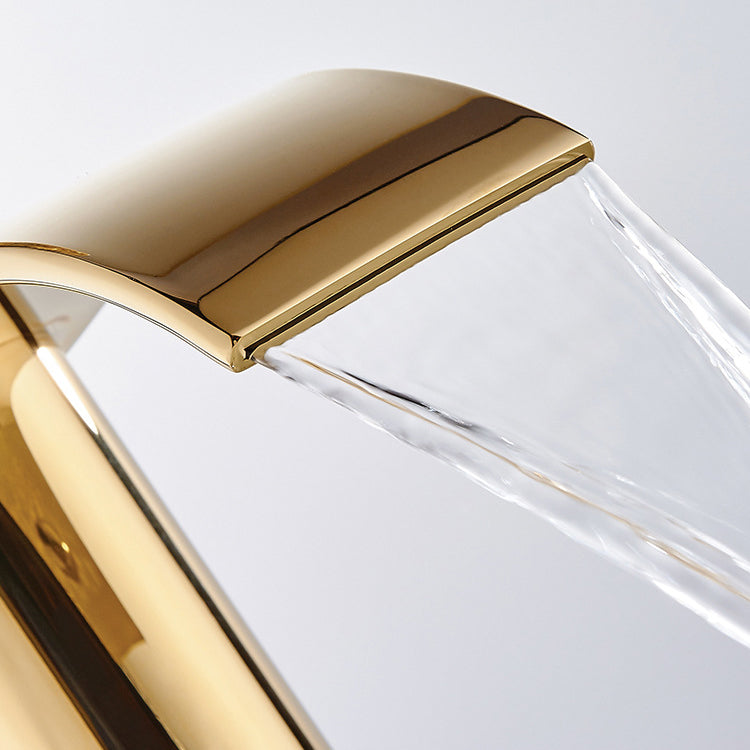 Single Hole Basin Faucet Waterfall Spout Sink Faucet Lever Handle Bathroom Faucet