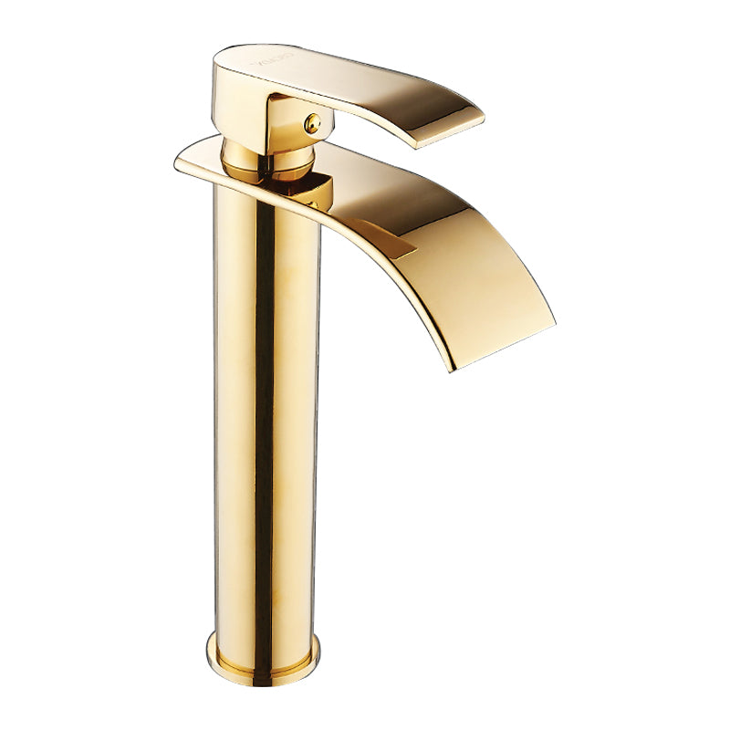 Single Hole Basin Faucet Waterfall Spout Sink Faucet Lever Handle Bathroom Faucet