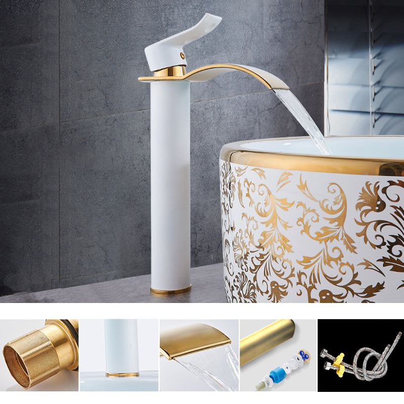 Single Hole Basin Faucet Waterfall Spout Sink Faucet Lever Handle Bathroom Faucet