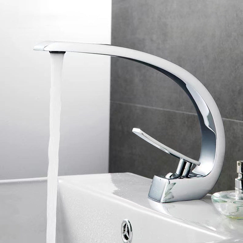 6.7 Inch High Basin Faucet Luxury 1 Hole Vanity Sink Faucet Cubic Bathroom Faucet